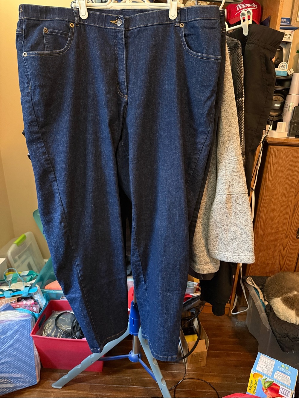 Alia Plus Dark Indigo Denim with Colorful Accent Nails